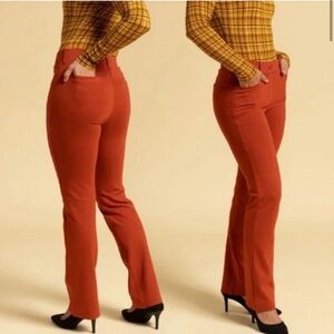 Betabrand Dress Pant Yoga Pant Orange Pumpkin W0076-PUM Small